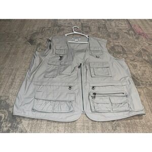 Authentic Outfitters Hiking Vest Mens Sz XLarge XL Beige Roundtree Yorke Mens